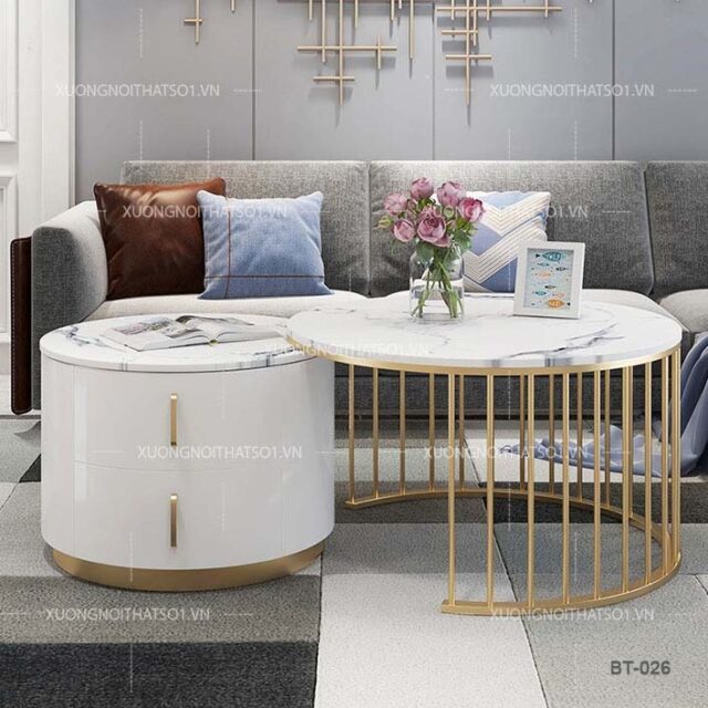 Bàn Trà Mặt Đá Gấp Gọn Thông Minh BT_026