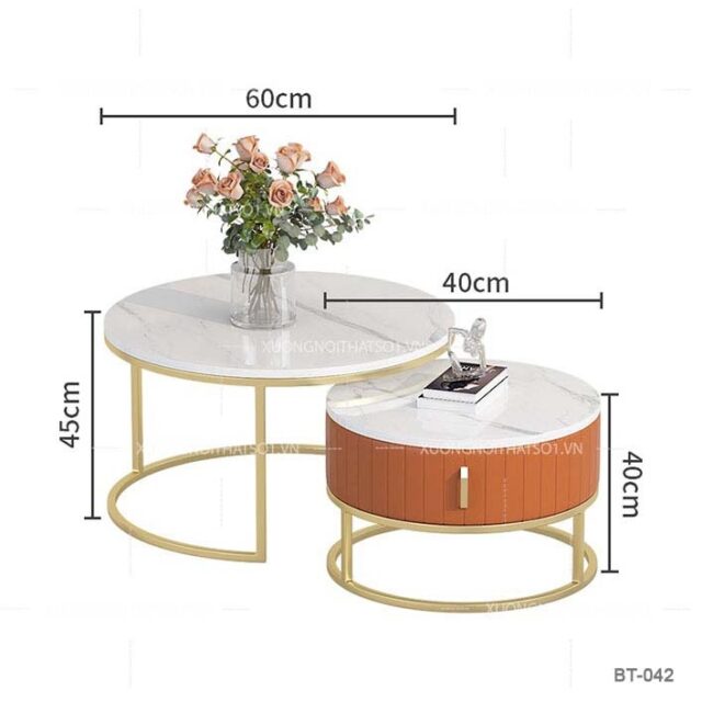 Bàn Trà Mặt Đá Gấp Gọn Thông Minh BT_042