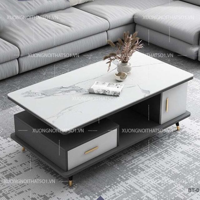 Bàn Trà Mặt Đá Hiện Đại Đẹp Cao Cấp BT_010