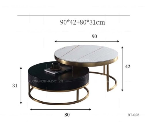 bàn trà mặt đá tròn gấp gọn cao cấp BT_025 (2)