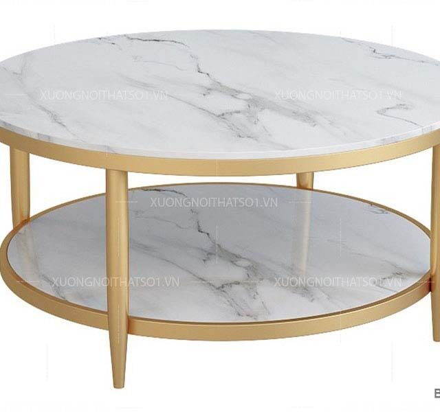 Bàn Trà Mặt Đá Tròn Giá Rẻ BT_030