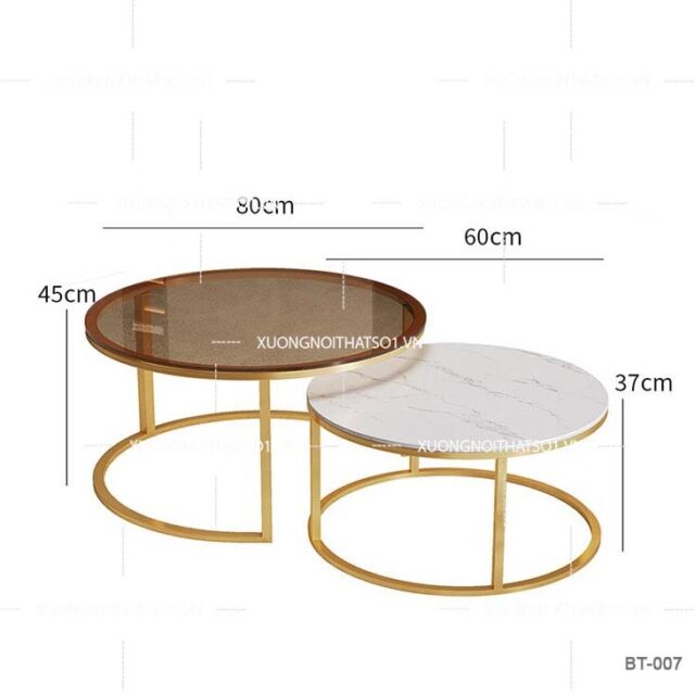 Bàn Trà Mặt Đá Tròn Hiện Đại Giá Rẻ BT_007