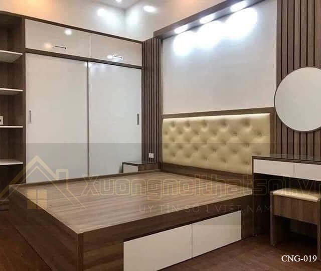 Combo Giường Gỗ Công Nghiệp Có Ngăn Kéo Cao Cấp CNG_019