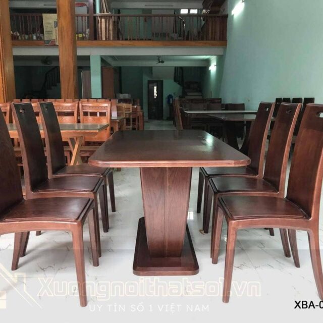 Bàn Ăn Gỗ Sồi Hiện Đại 6 Ghế XBA_018
