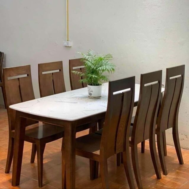 Bàn Ăn Mặt Đá Đẹp Giá Rẻ 6 Ghế XBA_003