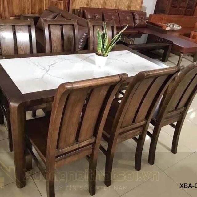 Bàn Ăn Mặt Đá Hiện Đại Lịch Sự XBA_033
