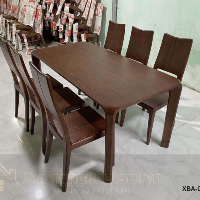 Bàn Ăn Mặt Gỗ  6 Ghế XBA_042