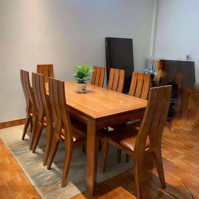 Bàn Ăn Mặt Gỗ 8 Ghế Sang Trọng Giá Rẻ XBA_026