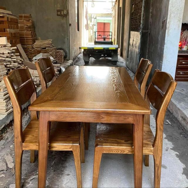 Bàn Ăn Mặt Gỗ Cao Cấp Mẫu Mới XBA_010
