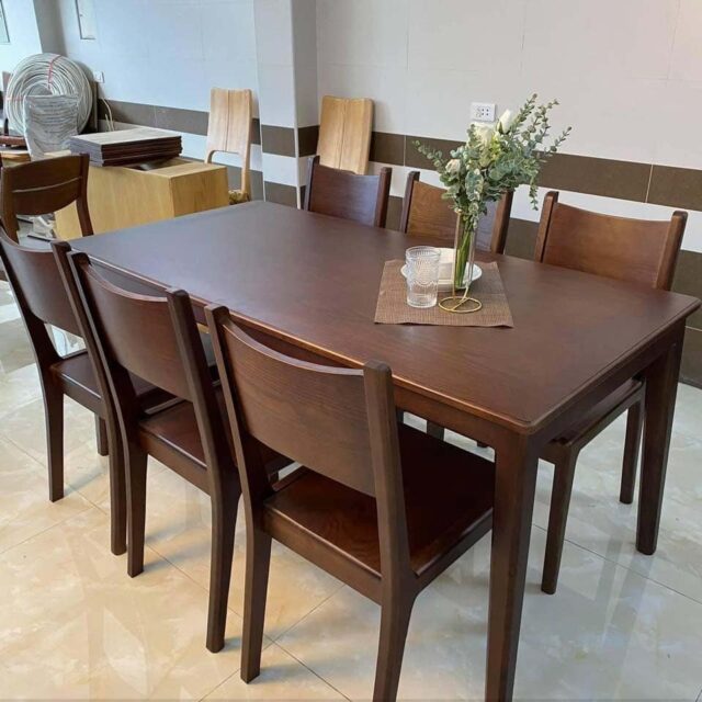Bàn Ăn Mặt Gỗ Đẹp Hiện Đại  XBA_024