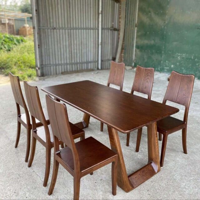 Bàn Ăn Mặt Gỗ Kiểu Mới XBA_022