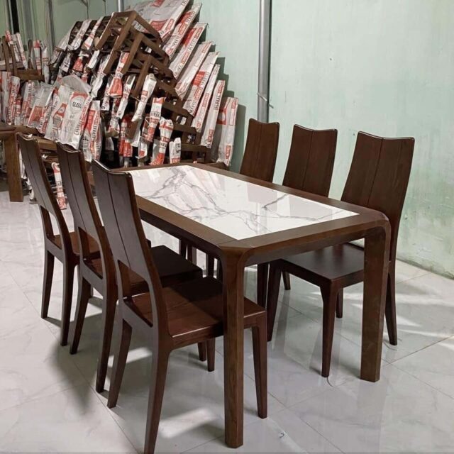 Bàn Trà Mặt Đá 6 Ghế Giá Rẻ XBA_039