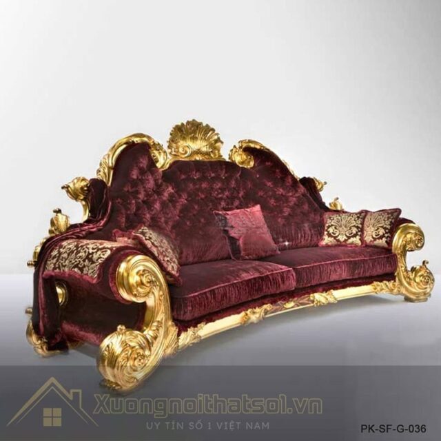 Sofa Gỗ Đẹp Cao Cấp Tân Cổ Điển PK-SF-G-036