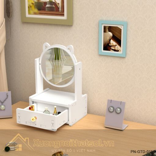 Gương Trang Điểm Để Bàn Mini Tai Mèo PN-GTD-011