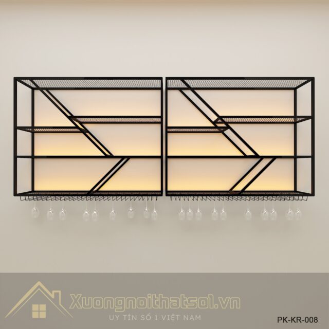Kệ Để Rượu Treo Tường Bằng Sắt PK-KR-008