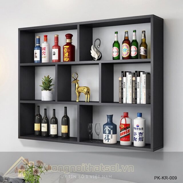 Kệ Gỗ Để Rượu Treo Tường PK-KR-009