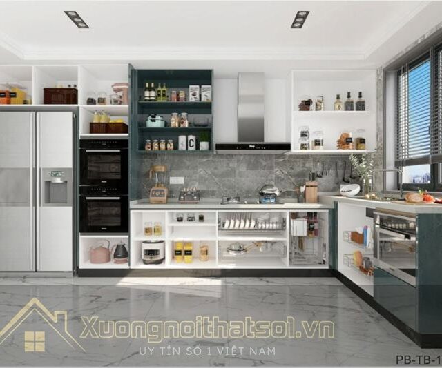 Tủ Bếp Cao Cấp Chữ L Đẹp PB-TB-19