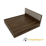 Giường gỗ công nghiệp chất lượng cao, kích thước 1m8, thiết kế đầu đệm dọc