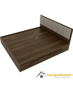 Giường gỗ công nghiệp chất lượng cao, kích thước 1m8, thiết kế đầu đệm dọc