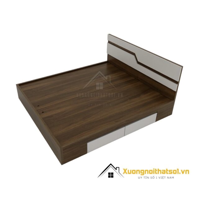 Giá Giường Gỗ Công Nghiệp 1m8 Đầu Táp Gỗ Màu 612 (1)