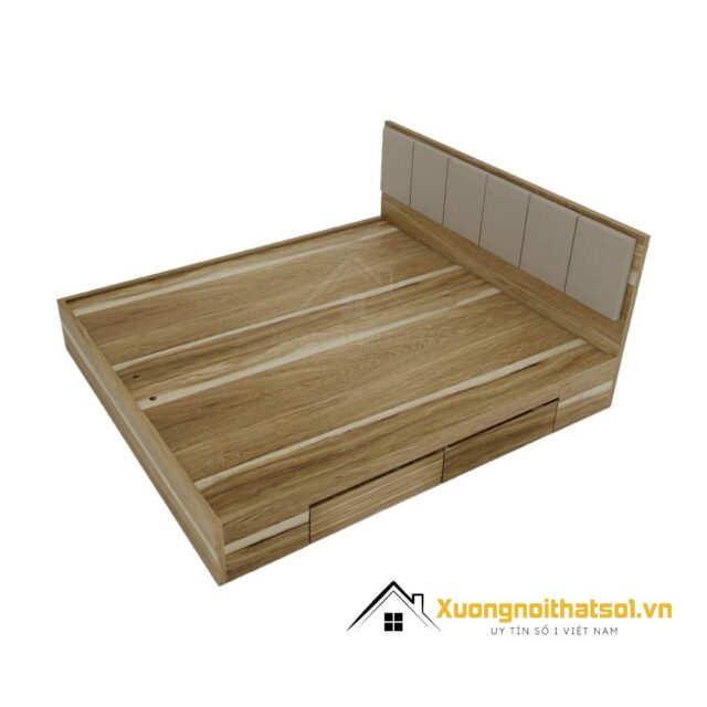 Giường gỗ công nghiệp cao cấp, kích thước 1m8, phù hợp cho không gian phòng ngủ hiện đại