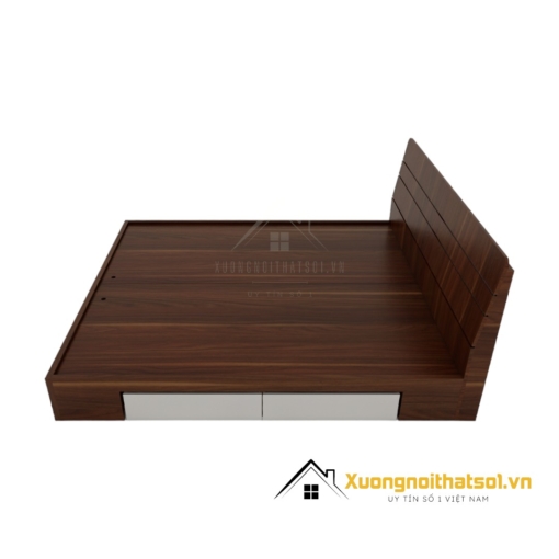 Giường gỗ MDF 2m đầu trơn màu 335 mang lại không gian phòng ngủ hiện đại, sang trọng và tiện nghi.