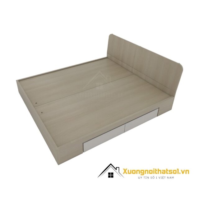 giường ngủ kích thước lớn, thoải mái đầu giường cong tạo phong cách độc đáo