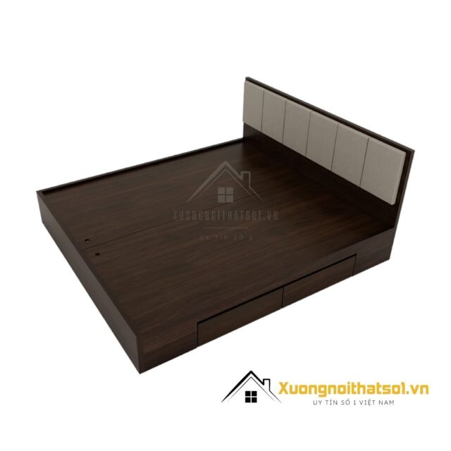 Giường Ngủ Gỗ Công Nghiệp Có Ngăn Kéo Đầu Đệm Dọc 407 (6)"