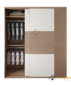 Tủ quần áo 2 cánh lùa gỗ An Cường màu xanh Thái 218ZN hiện đại, tiết kiệm diện tích, phù hợp mọi không gian sống
