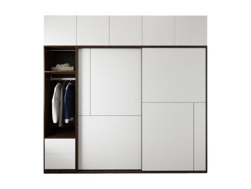 Tủ quần áo 2 cửa lùa hiện đại với thiết kế tinh tế, kích thước 2m x 2m4, màu sắc trang nhã, dễ dàng phù hợp với mọi không gian.