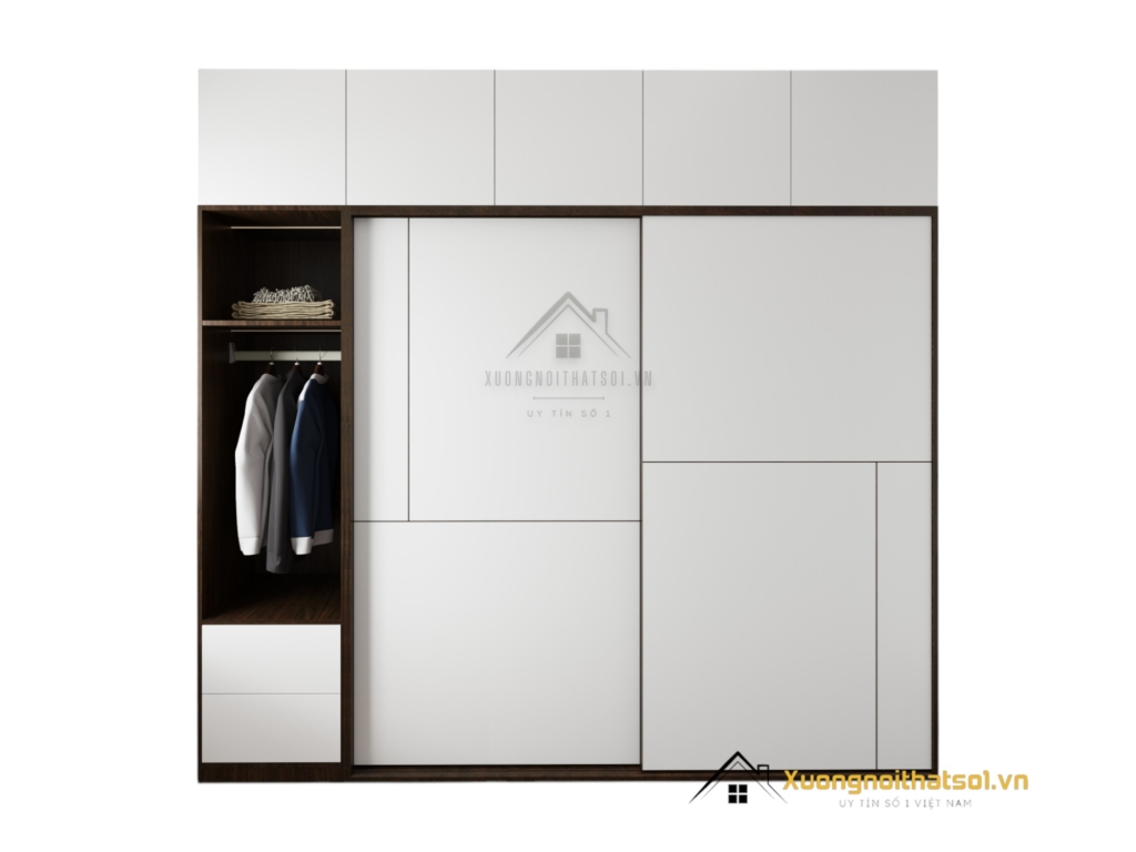 Tủ Quần Áo 2 Cửa Lùa 2m x 2m4 Màu 613 (2)