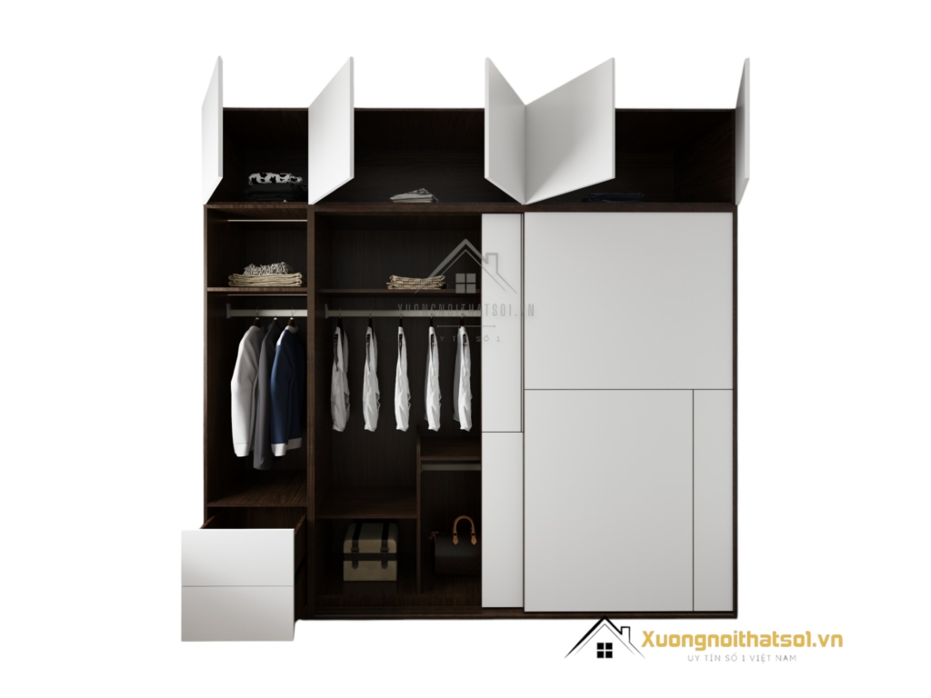 Tủ quần áo 2 cửa lùa màu 613 kích thước 2m x 2m4 thiết kế hiện đại, tiện lợi cho không gian phòng ngủ.
