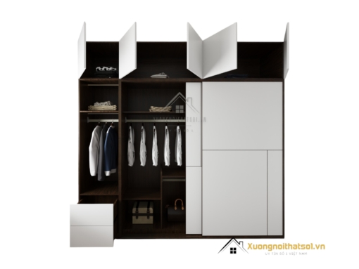 Tủ quần áo 2 cửa lùa màu 613 kích thước 2m x 2m4 thiết kế hiện đại, tiện lợi cho không gian phòng ngủ.