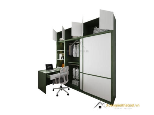 Tủ quần áo 2 cửa lùa kết hợp bàn làm việc màu 216ZN