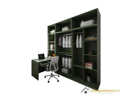 Tủ quần áo 2 cửa lùa kết hợp bàn làm việc màu 216ZN