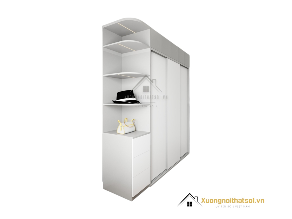 Tủ quần áo 3 cánh lùa An Cường màu 203LU hiện đại, tiết kiệm không gian, thiết kế tiện nghi.