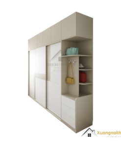 Tủ Quần Áo 3 Cánh Trượt Gỗ An Cường Hà Nội Màu Vàng Nhạt (5)