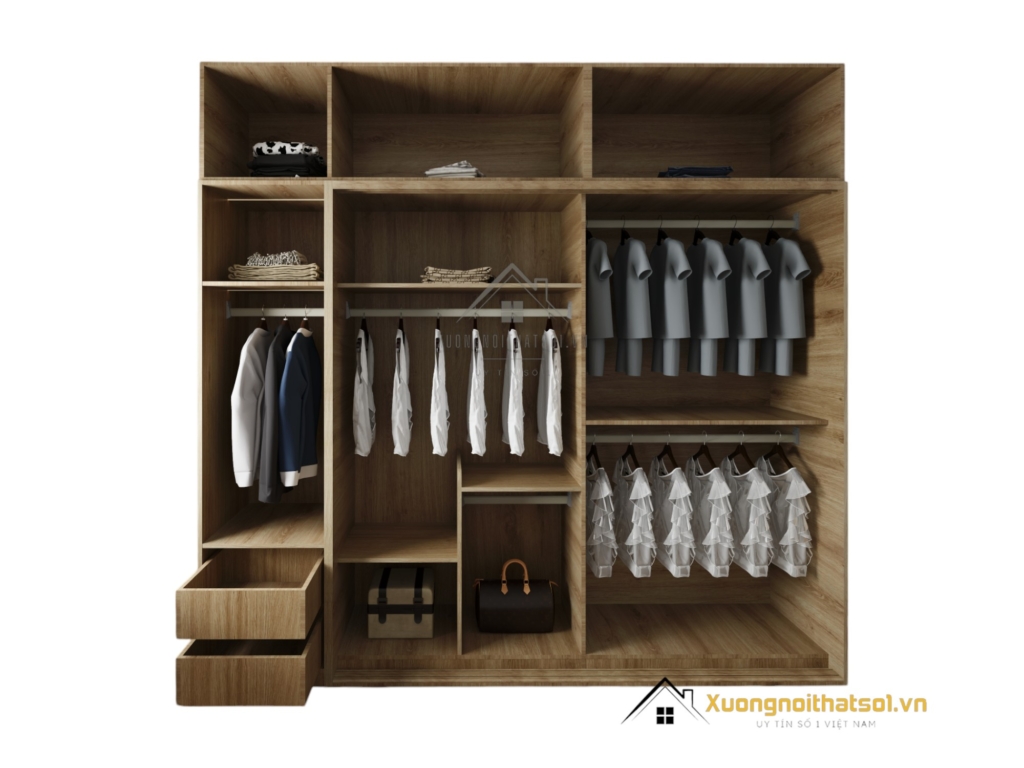Tủ Quần Áo Cánh Lùa 2 Cửa Gỗ Mdf Màu 388 (3)