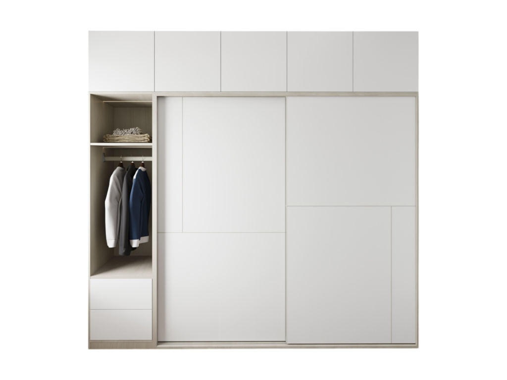 Tủ quần áo cửa lùa 2 cánh kích thước 2m x 2m4 màu 501 hiện đại, tiết kiệm không gian