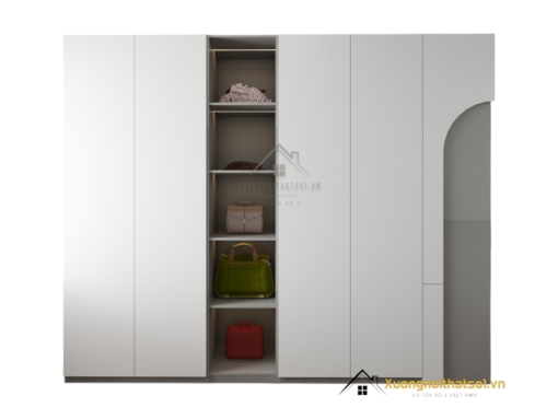 Tủ Quần Áo Cửa Mở Gỗ Công Nghiệp Hà Nội Màu Ghi (1)