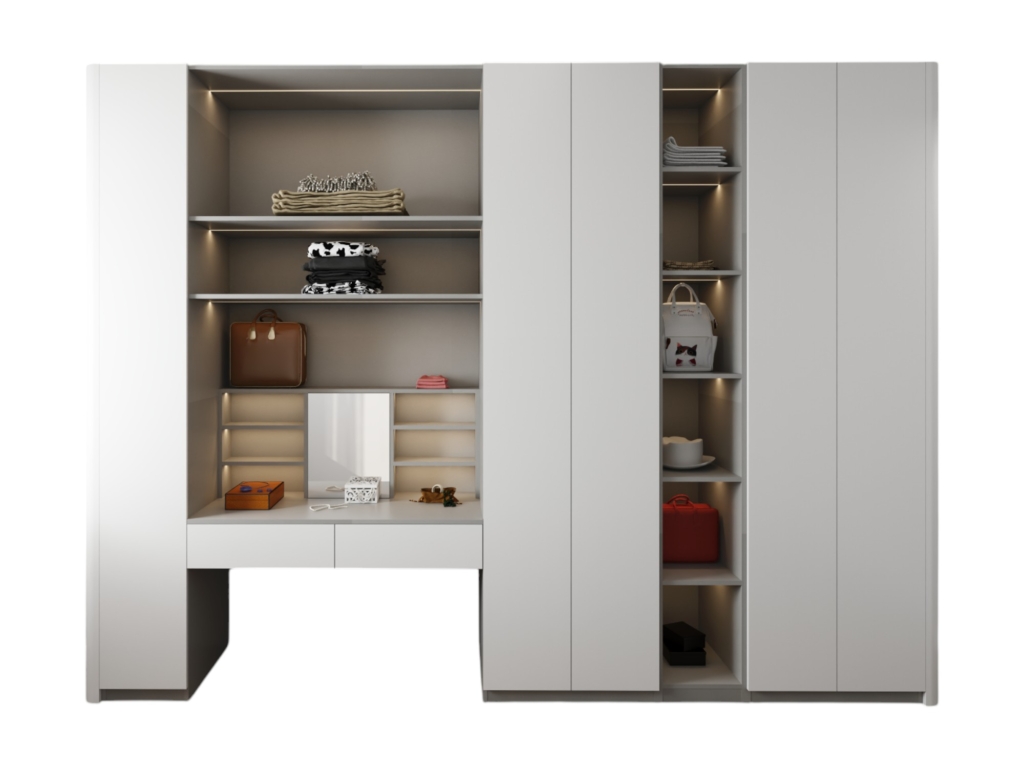Tủ quần áo cửa mở kết hợp bàn trang điểm màu 203LU hiện đại, tiện nghi, tiết kiệm không gian