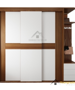 Tủ quần áo gỗ công nghiệp 3 cánh lùa màu sắc hiện đại, thiết kế tiết kiệm không gian, mã màu 031
