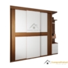 Tủ quần áo gỗ công nghiệp 3 cánh lùa màu nâu hiện đại, mã 031, thiết kế tiện lợi tiết kiệm không gian.