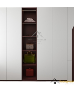 Tủ quần áo gỗ công nghiệp Hà Nội màu bã trầu