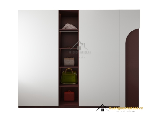 Tủ quần áo gỗ công nghiệp Hà Nội màu bã trầu