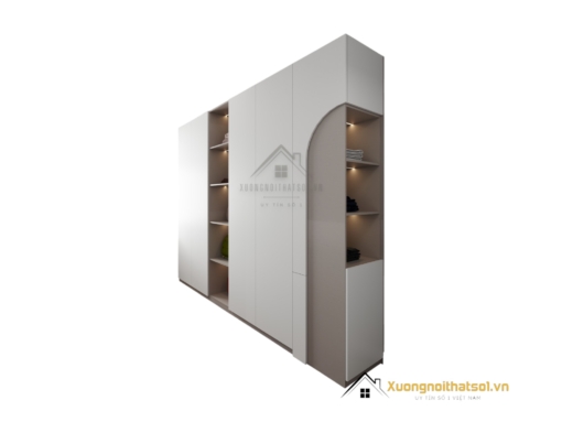 Tủ quần áo gỗ công nghiệp màu ghi đậm thiết kế hiện đại, tiện nghi, phù hợp nhiều không gian sống