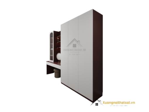 Tủ quần áo 3 cánh cửa mở kèm bàn trang điểm màu 219ZN hiện đại, tiết kiệm không gian