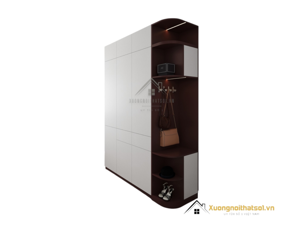 Báo giá tủ quần áo 3 cửa mở gỗ bo cong góc màu 219ZN