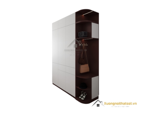 Báo giá tủ quần áo 3 cửa mở gỗ bo cong góc màu 219ZN