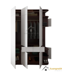 Báo giá tủ quần áo 3 cửa mở gỗ bo cong góc màu 219ZN
